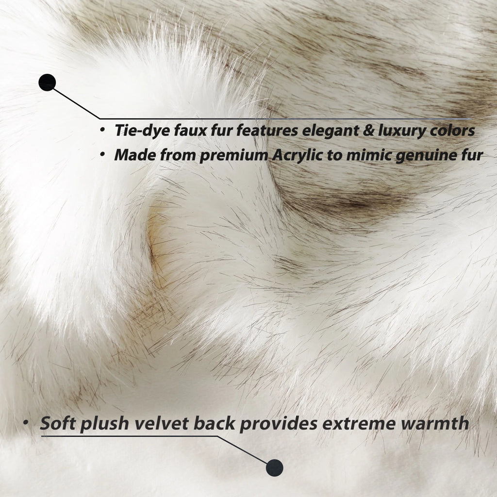 White Faux Fur Blanket for Bed,Couch,Large Thick Fur Throw Blanket,Fluffy Fox Fur Throws,60"X80"