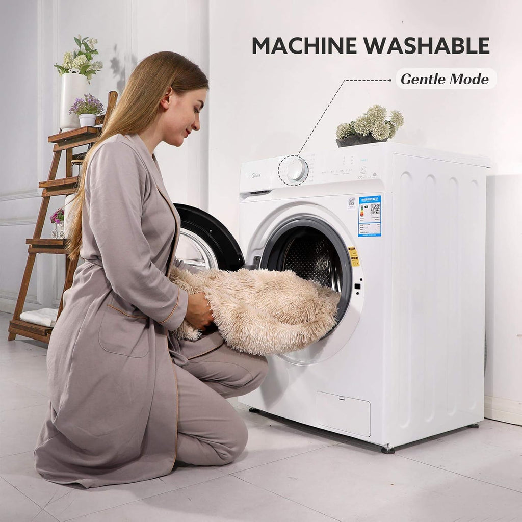 Decorative Soft Fluffy Faux Fur Throw Blanket 50" X 60",Reversible Long Shaggy Cozy Furry Blanket,Comfy Microfiber Accent Chic Plush Fuzzy Blanket for Sofa/Couch/Bed,Breathable & Washable,Beige