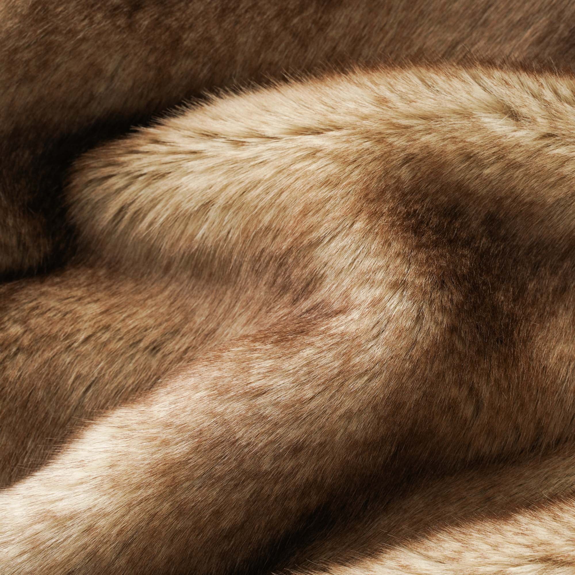 Camel Faux Fur Blanket,Reversible Mink Fur Blanket for Bed,Plush Warm Fuzzy Blanket,50"X60"