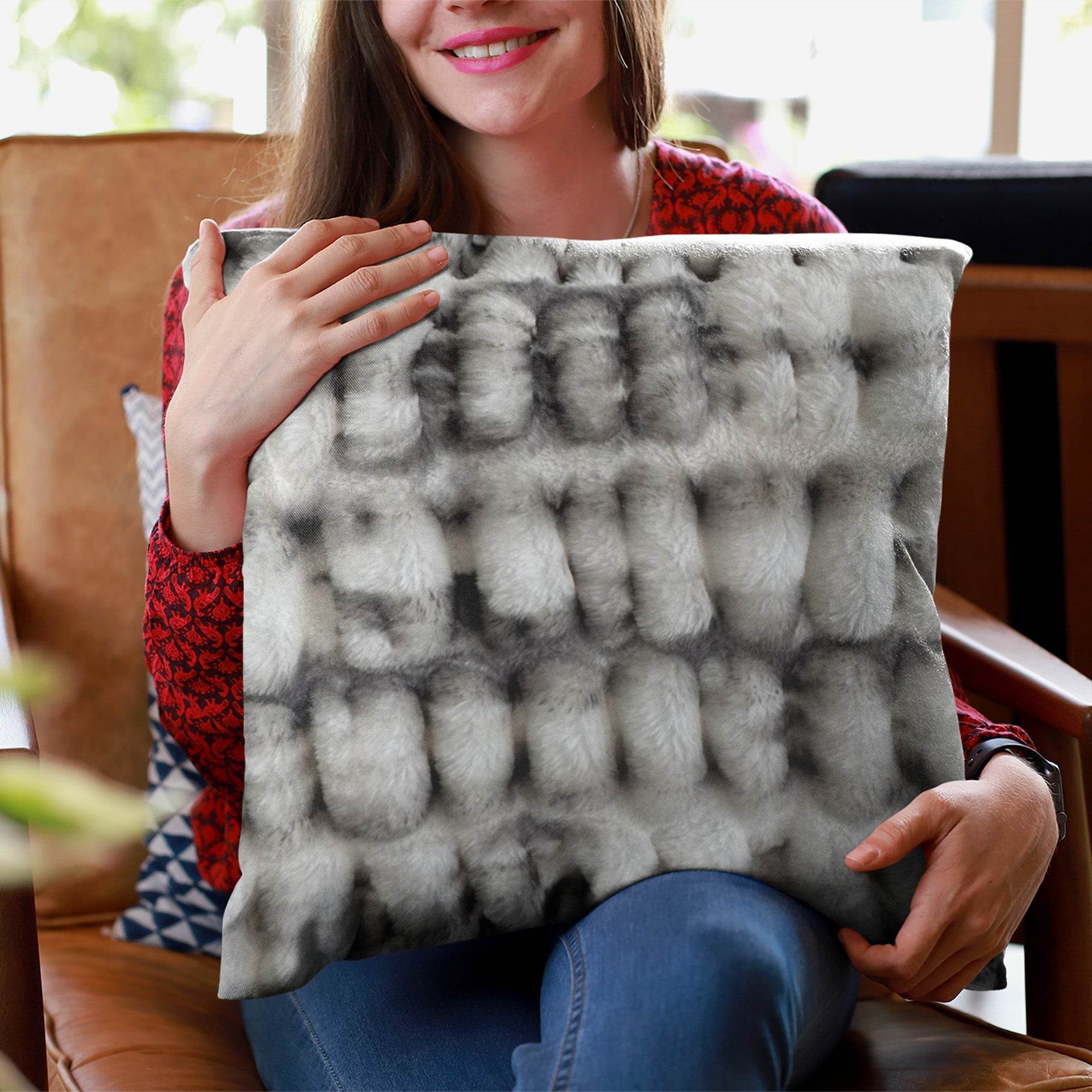 Plutus off White Sherpa Animal Faux Fur Luxury Throw Pillow